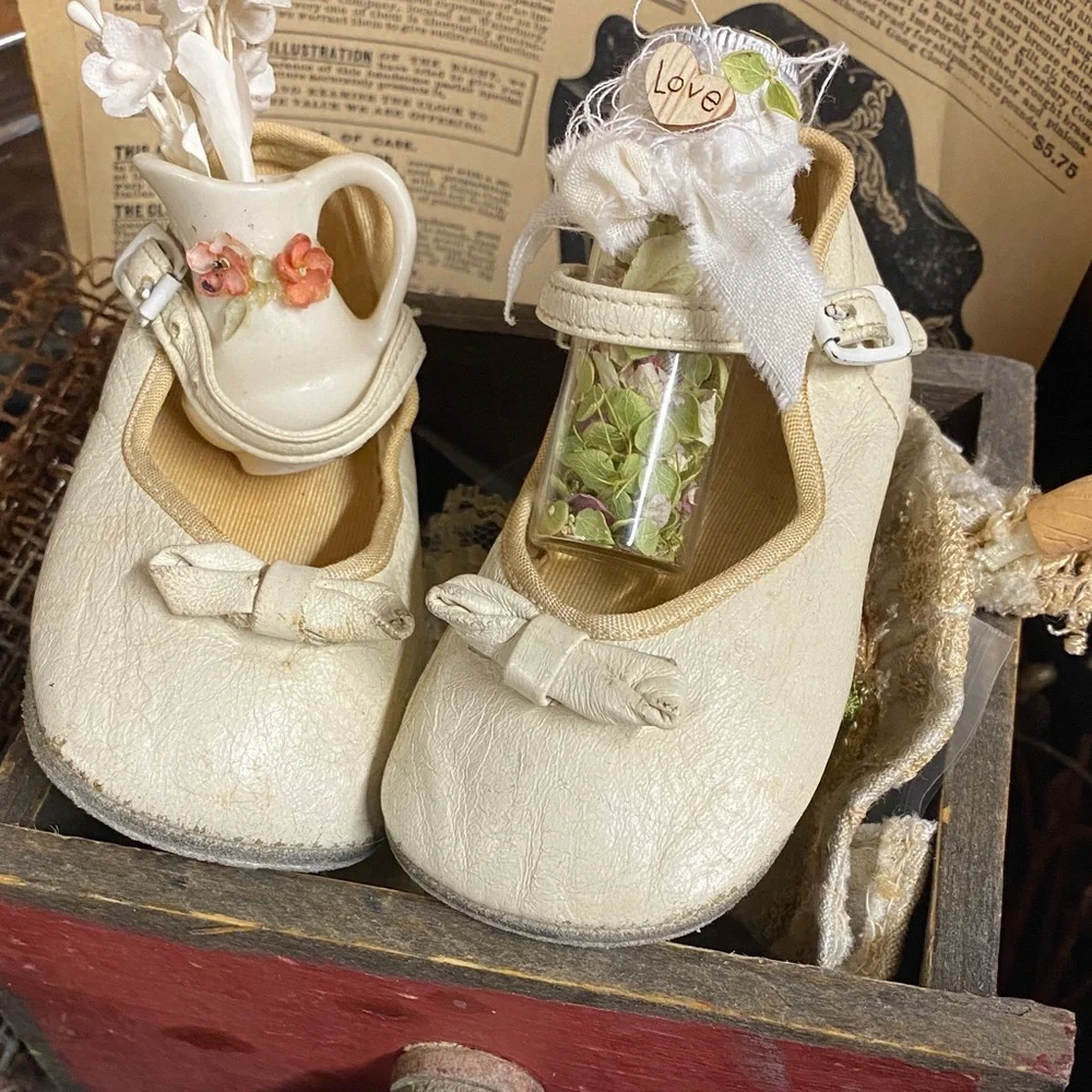 Antique '1930's' Mary Jane Baby Shoes & Props ..